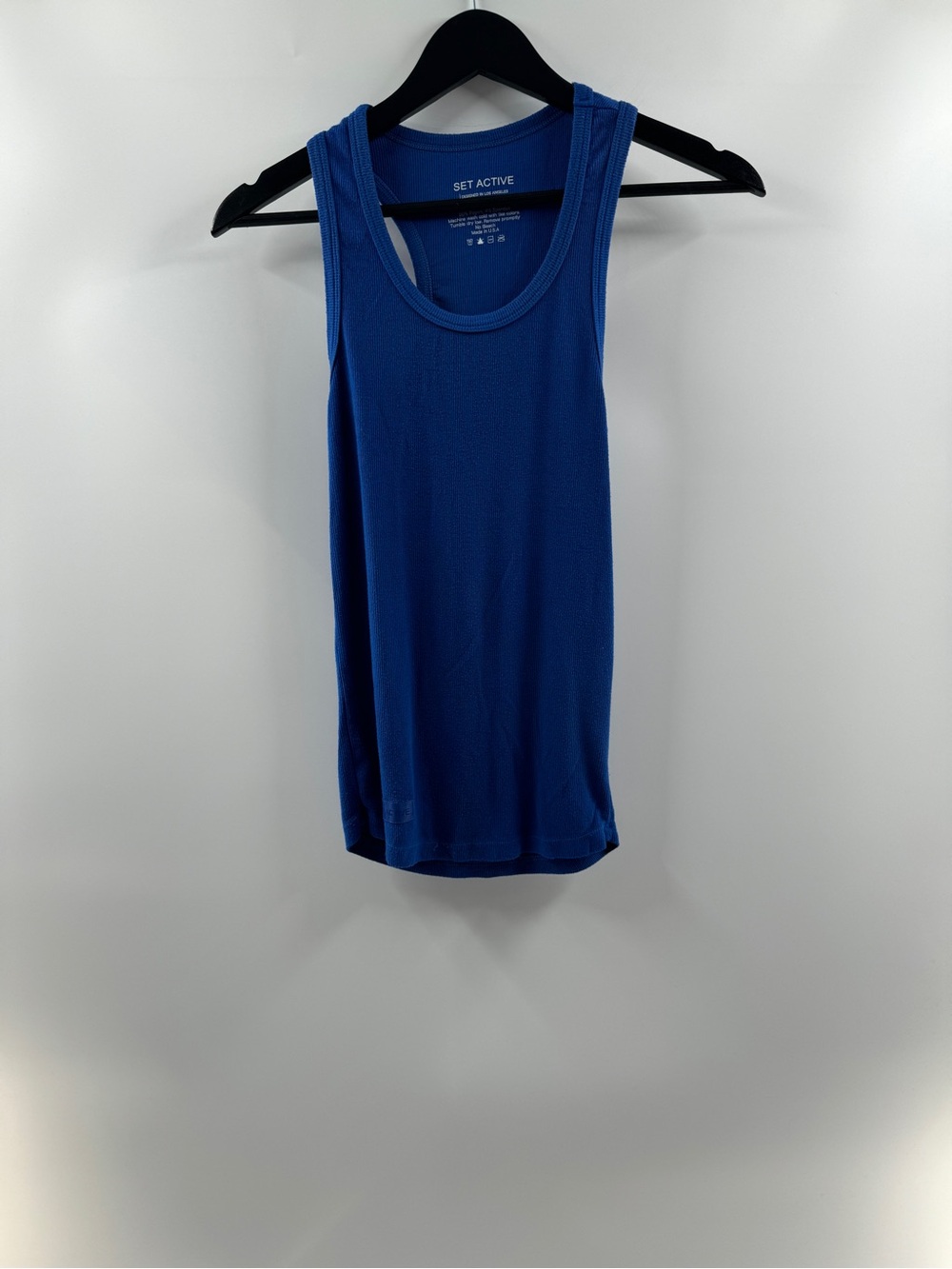 SET ACTIVE Blue Scoop Neck Tank Top Women's Small